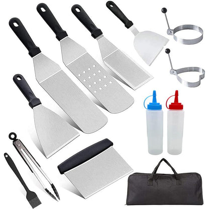 Griddle Accessories Kit,12Pcs Grilling Accessories Set,Flat Top Griddle Accessories Set for Outdoor BBQ Teppanyaki