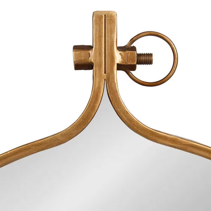Medium round Gold Contemporary Mirror (28.5 In. H X 23.5 In. W)