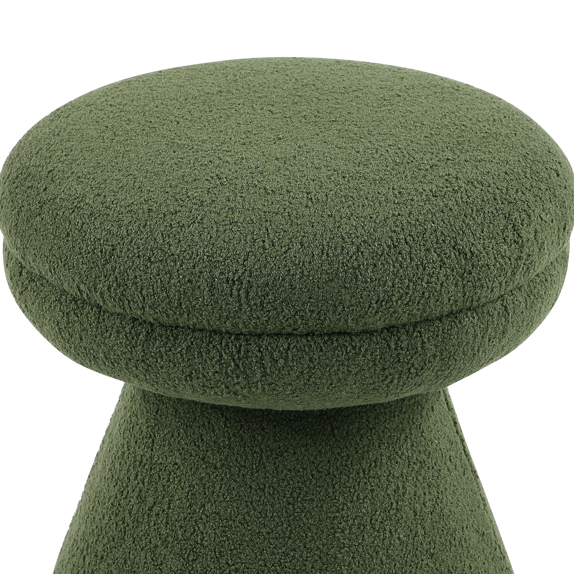 Thia Modern 17.5" Upholstered Mushroom-Shape Design Stool, Green
