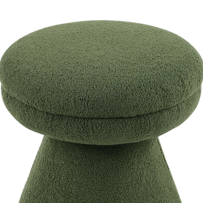 Thia Modern 17.5" Upholstered Mushroom-Shape Design Stool, Green
