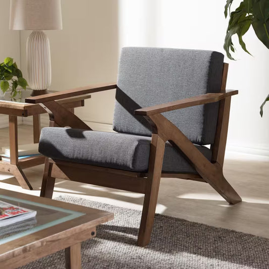 Cayla Gray Fabric Upholstered Accent Chair