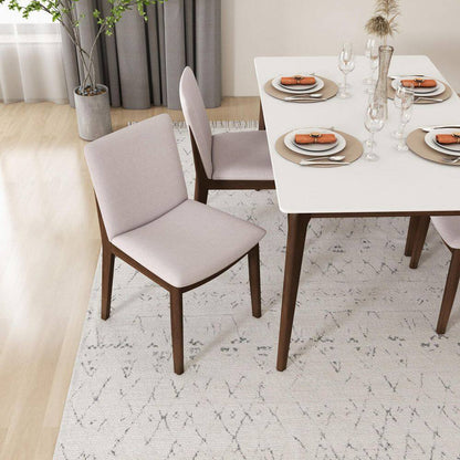 Valentine Mid-Century Modern Beige Fabric Dining Chair (Set of 2)