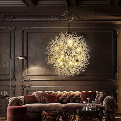 Modern Crystal Chandeliers, Chrome Firework Dandelion Sputnik Chandelier Light Fixture Pendant Lighting for Dining Room, Bedroom, Kitchen, Living Room(16-Light, Chrome)