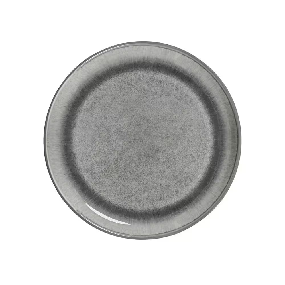 Asher Gray 12-Piece Stoneware Dinnerware Set, Round, Microwave and Dishwasher Safe