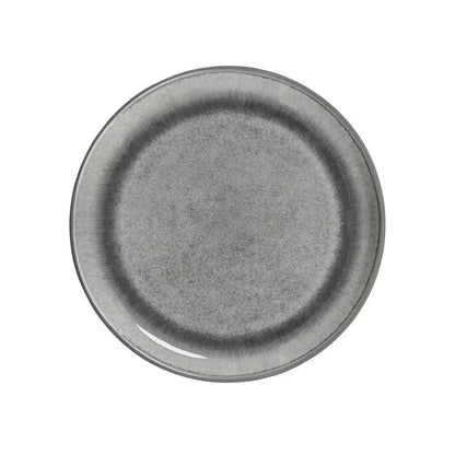 Asher Gray 12-Piece Stoneware Dinnerware Set, Round, Microwave and Dishwasher Safe