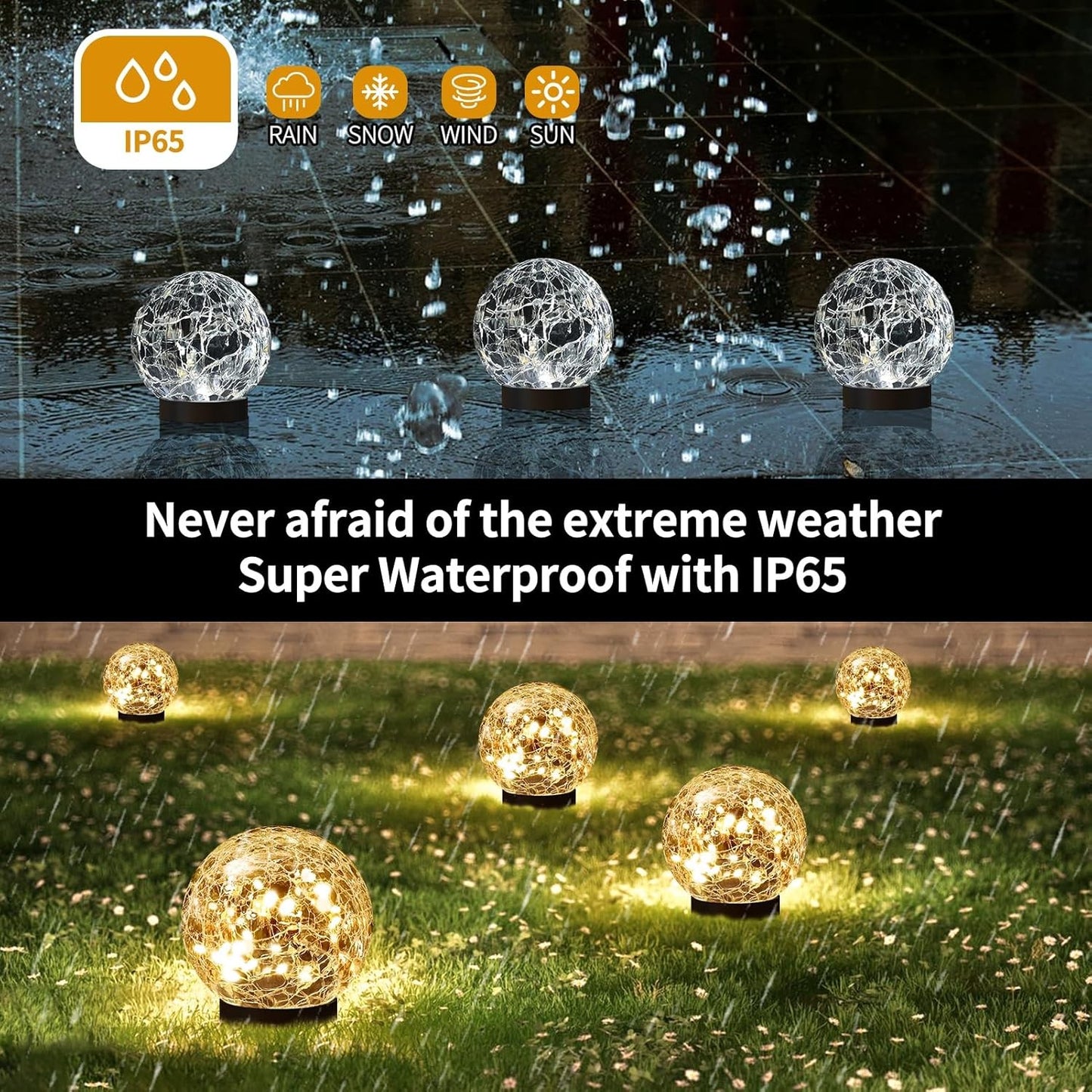 Solar Globe Lights Outdoor Waterproof-Sol