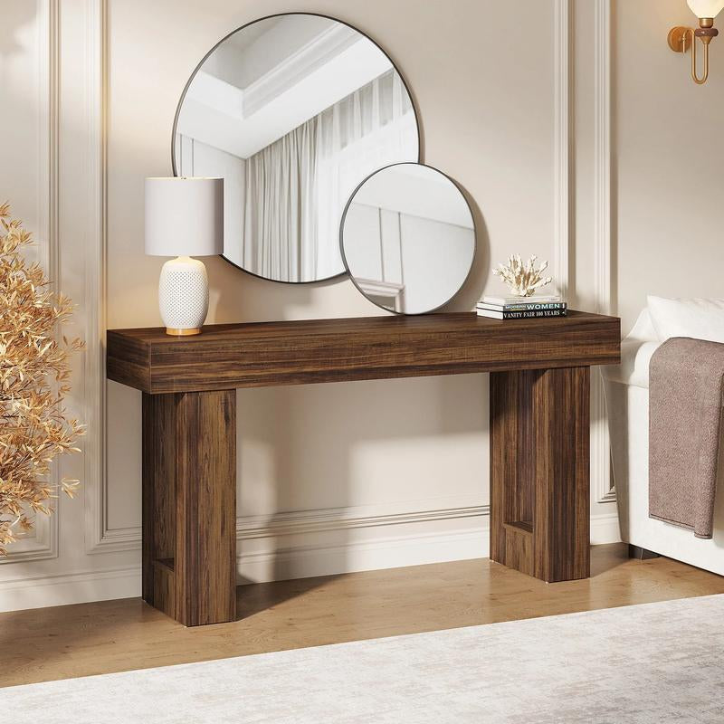 Spaco 63-Inch Long Console Table, Wooden Rectangular Sofa Table behind the Couch, Farmhouse Entryway Table for Entrance, Hallway, Living Room