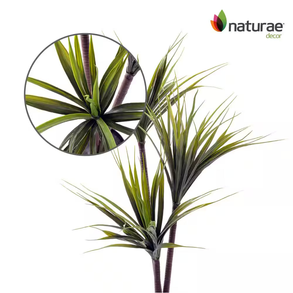 39 In. GREEN Artificial DRACAENA in BLACK PLANTER POT