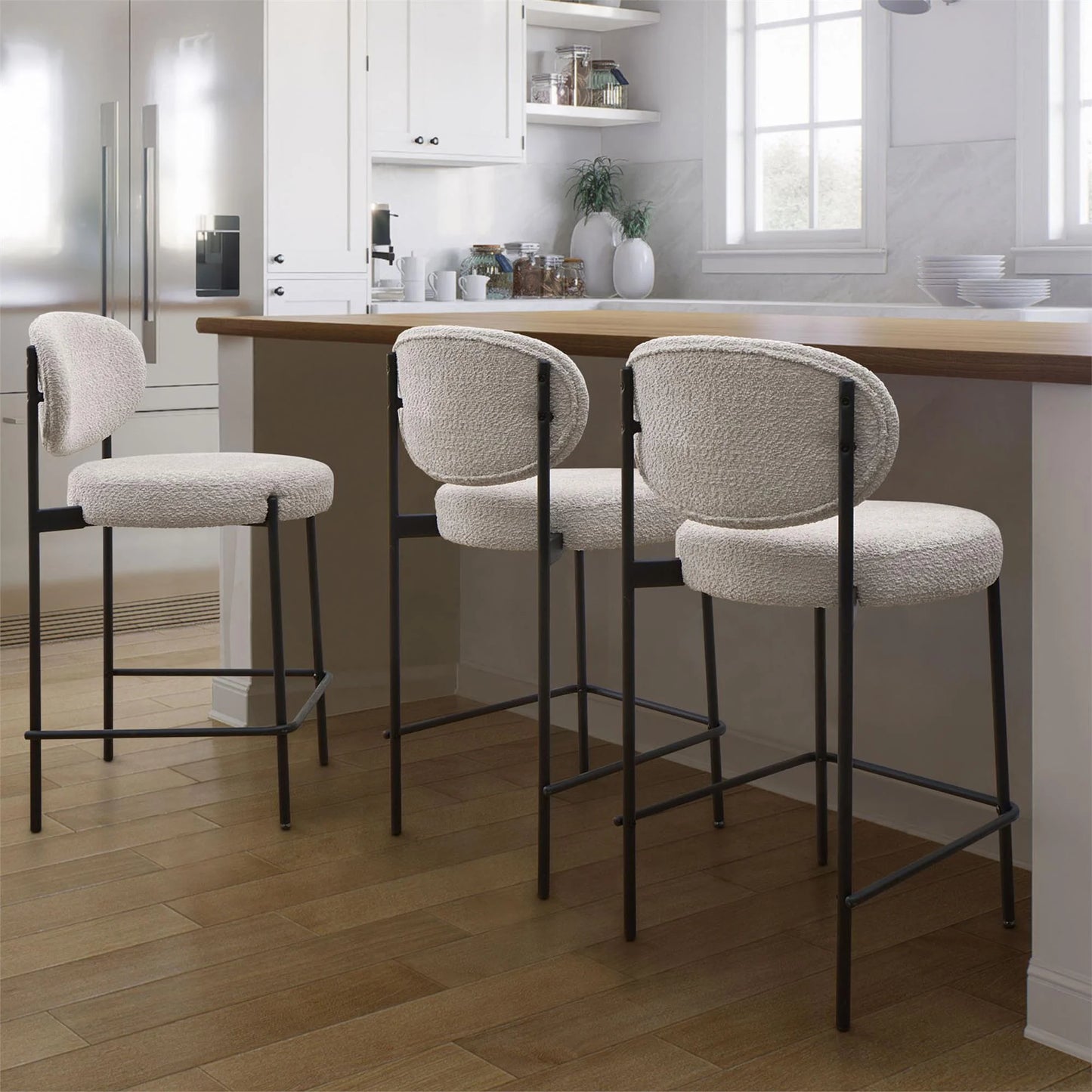 Boucle Counter Stool, Cream