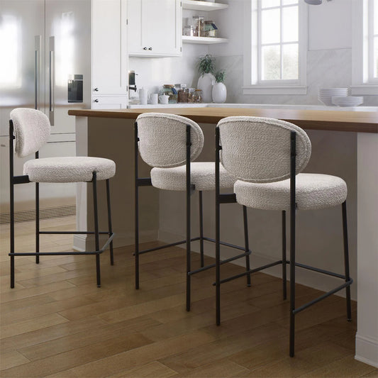 Boucle Counter Stool, Cream