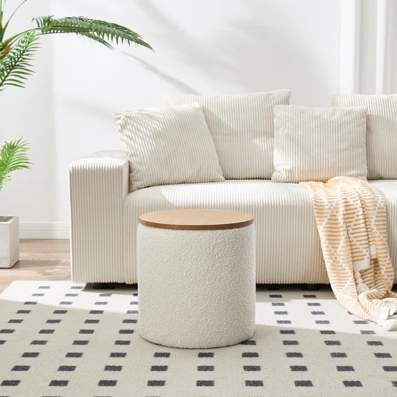 Darasimi 16'' Wide Boucle Upholstered Storage Ottoman