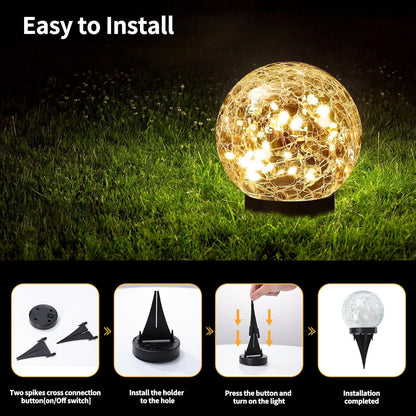 Solar Globe Lights Outdoor Waterproof-Sol