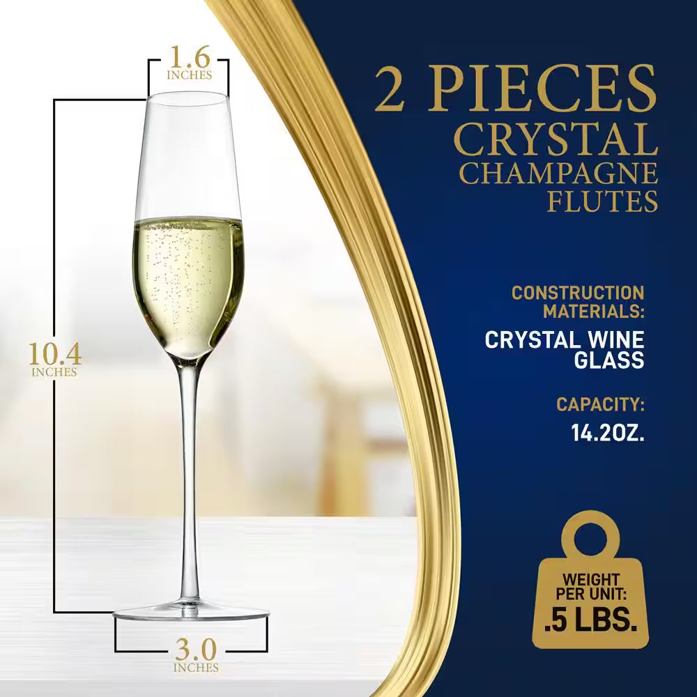 7 Oz. Traditional Crystal Wine Glass Set (Set of 2)
