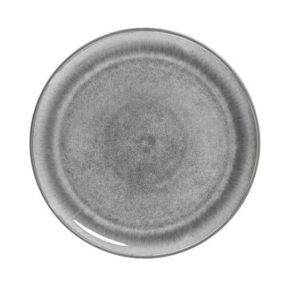 Asher Gray 12-Piece Stoneware Dinnerware Set, Round, Microwave and Dishwasher Safe