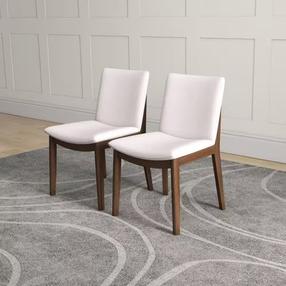 Valentine Mid-Century Modern Beige Fabric Dining Chair (Set of 2)