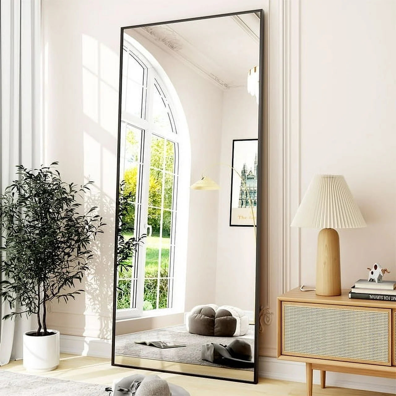 76"X34" Oversized Full Length Mirror Rectangle Wall Mirror Floor Mirrors for Leaning, Black