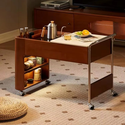 N3182 Simple Modern Solid Wood Living Room Furniture Movable Multifunctional Sofa Side Cabinet Corner Table