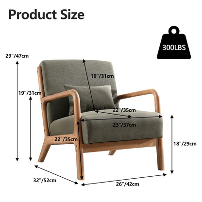 Mid Century Modern Accent Chair, Green