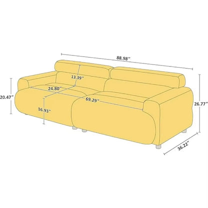 89" Boucle Cloud Loveseat Sofa Couch, Comfy Upholstered Deep Seat Boucle Sofa, Mid Century Modern Couch for Living Room