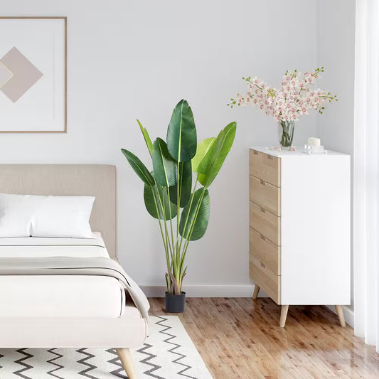 5 Ft. Artificial Birds of Paradise Tree Other Faux Plant Low-Maintenance Plant Lifelike Green Fake Tree