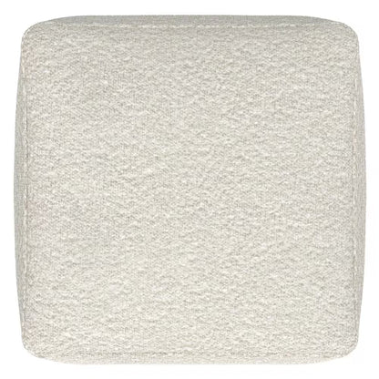 Chantal Contemporary Square Pouf in Ivory Boucle