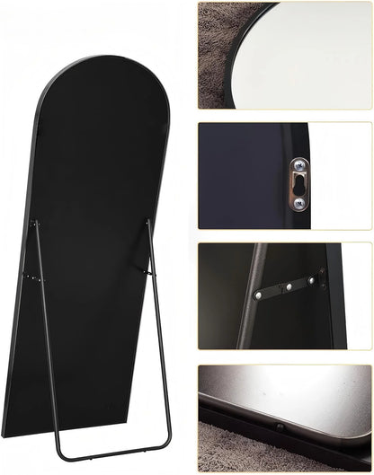 71"X27.1" Arch Full Length Mirror Oversized Floor Mirrors for Standing Leaning, Black