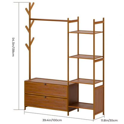 Simple Assembly Bamboo Wardrobe Standing Wardrobes Modern Household Storage Cabinets Bedroom Furniture Wardrobe Garment Rack
