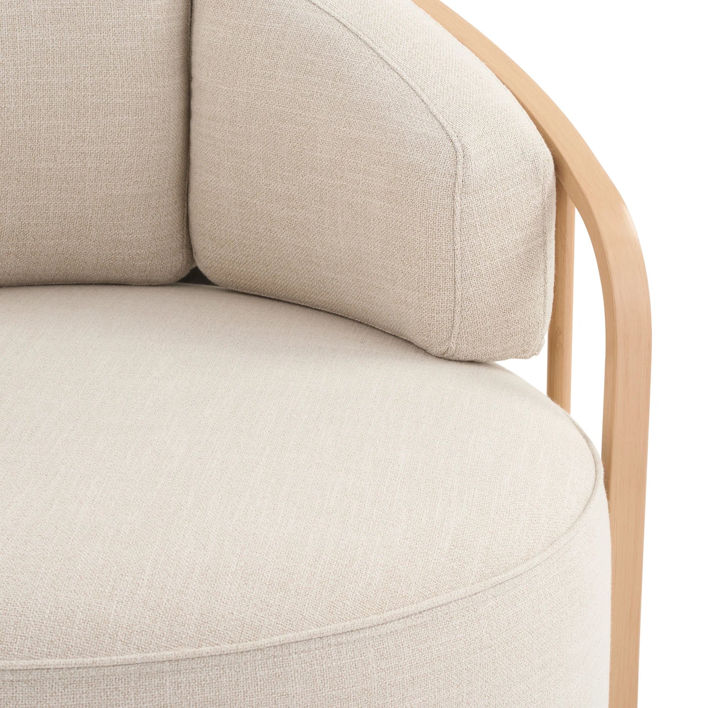Lillian Swivel Birdcage Chair, Cream Linen