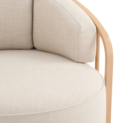 Lillian Swivel Birdcage Chair, Cream Linen
