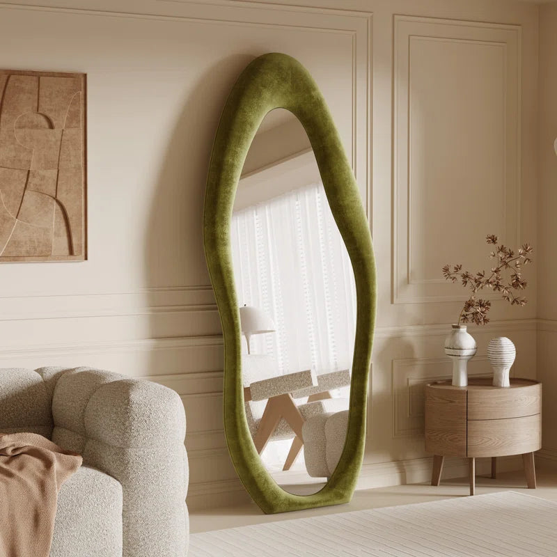 Amon Climenhaga Velvet Asymmetric Art Deco Mirror Wall Mirror