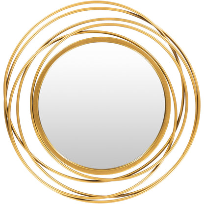 Kindra Modern Circles Golden round Mirror