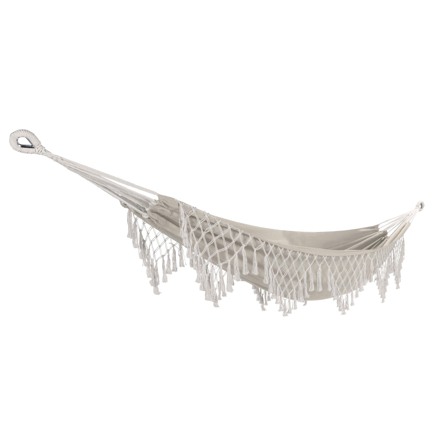 40” Wide Brazilian Style Hammock in a Bag with Decorative Fringe & Hanging Hardware, 250 Lb. Capacity
