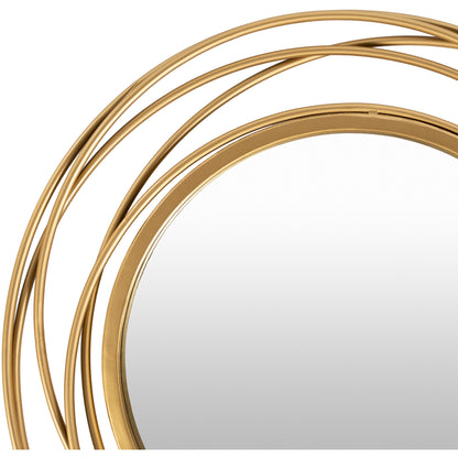 Kindra Modern Circles Golden round Mirror