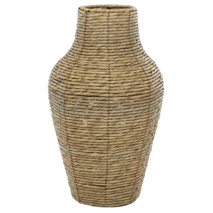 18" Handmade Tall Woven Floor Brown Faux Seagrass Vase