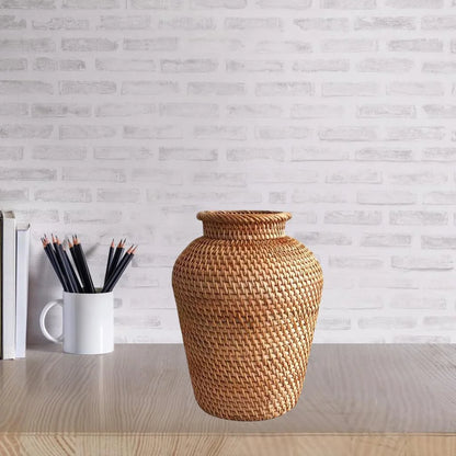 Rattan Vase Flower Pot Holder Plant Storage Wicker Vases Decor