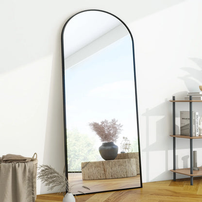 71"X27.1" Arch Full Length Mirror Oversized Floor Mirrors for Standing Leaning, Black