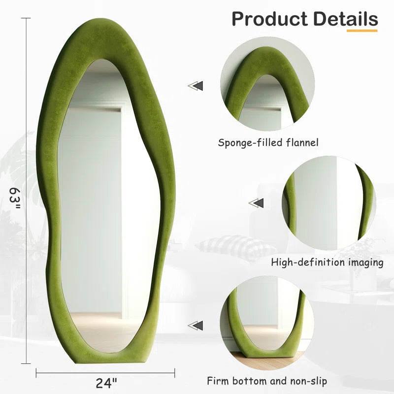 Amon Climenhaga Velvet Asymmetric Art Deco Mirror Wall Mirror