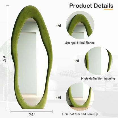 Amon Climenhaga Velvet Asymmetric Art Deco Mirror Wall Mirror