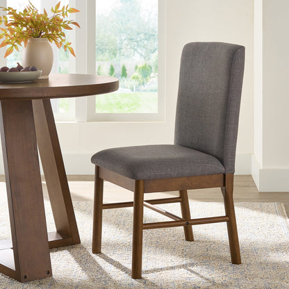 Ezra round Wood Dining Table, 45 In, Walnut