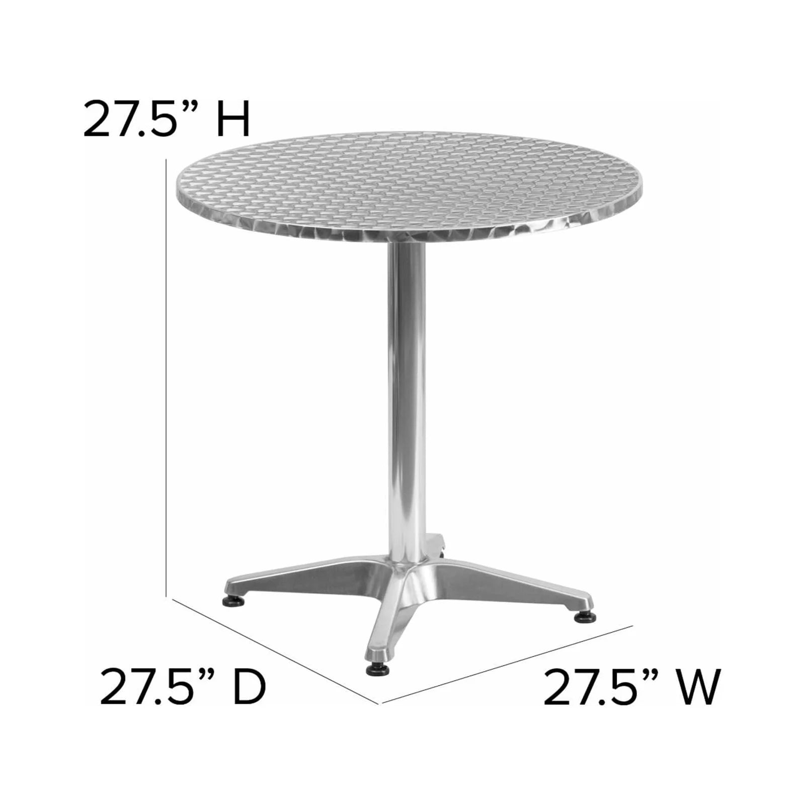 23.5" round Aluminum Indoor-Outdoor Table with Base
