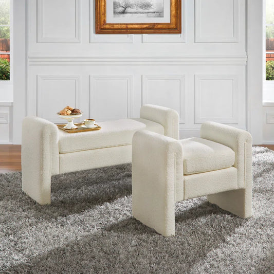 Millwood Boucle Upholstered Bench