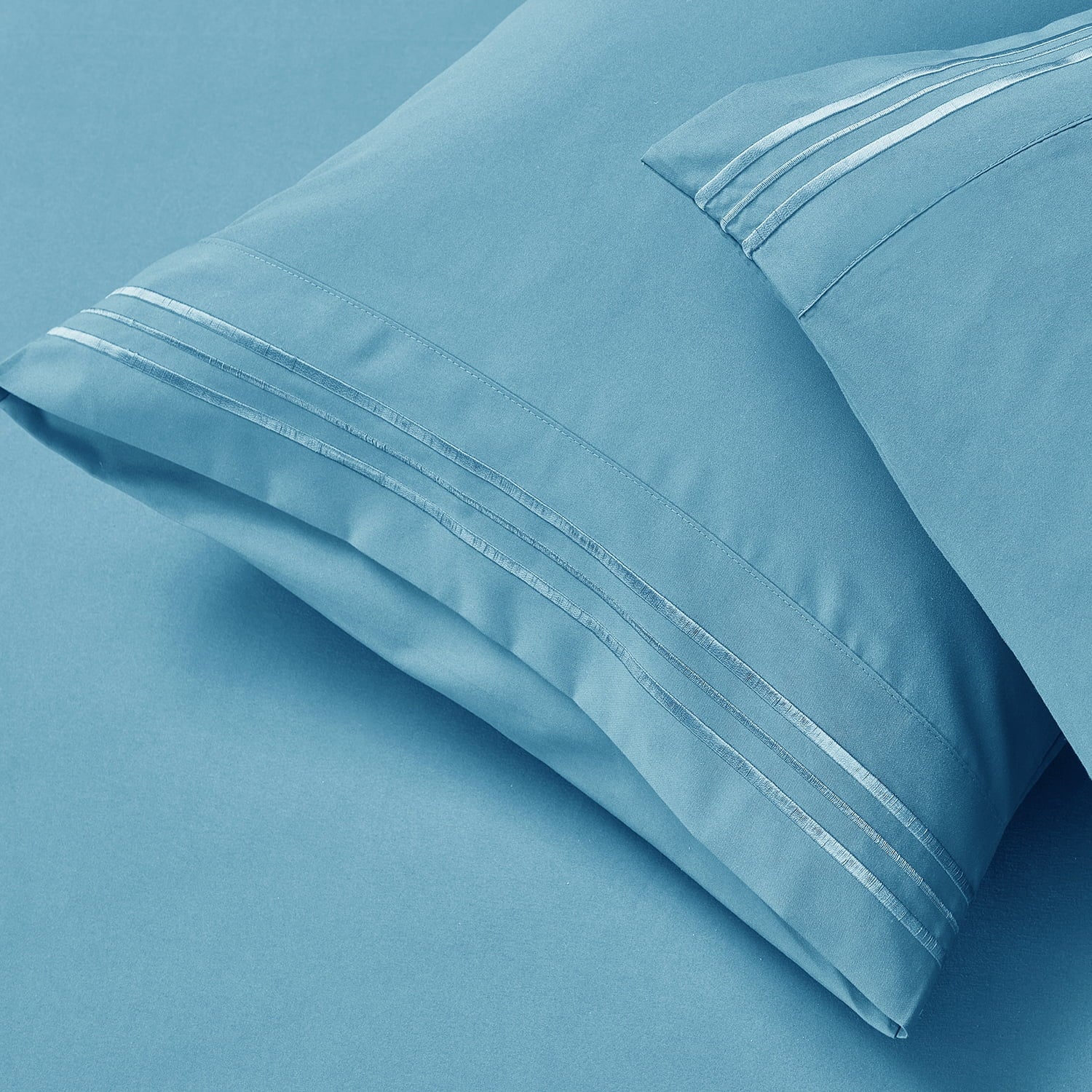 Twin XL Sheet Sets, 1800 Series Deep Pocket 3 Piece, Luxury Soft Microfiber Bed Sheet Sets, Beach Blue