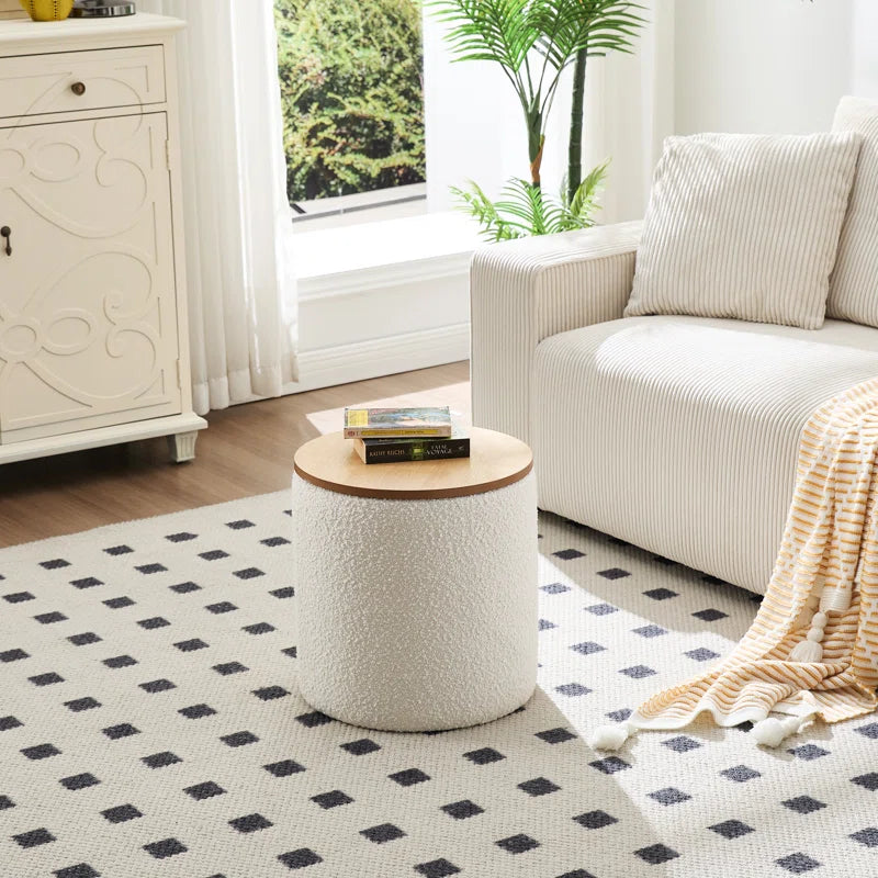 Darasimi 16'' Wide Boucle Upholstered Storage Ottoman