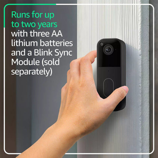 Blink Video Doorbell with Head-To-Toe HD View, Two-Year Battery Life, and Simple Setup, Required Sync Module Not Included