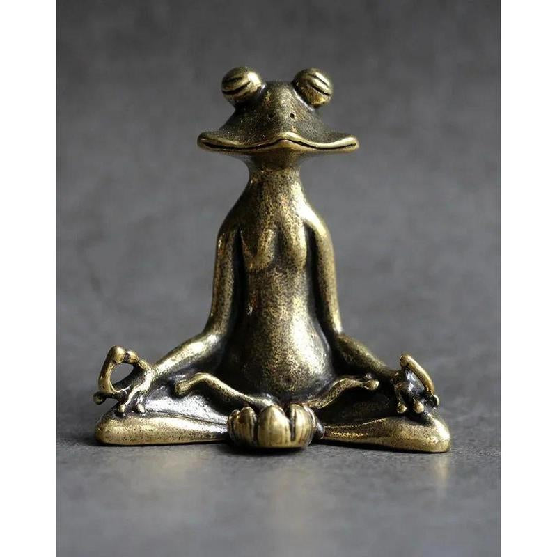 1-3 Count/Pcs Retro Copperware Incense Socket Zen Frog Ornaments Solid Pure Copper Frog Tea Pet Incense Holder Home Office Desktop Ornament Decoration Christmas Gift