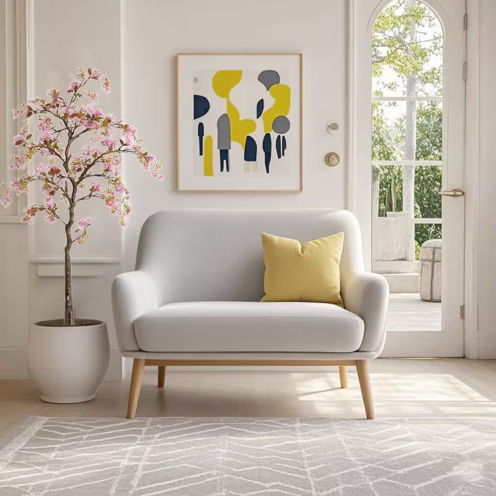 4.6 Ft. Artificial Trees, Realistic Potted Silk Begonia Flower Tree, Faux Artificial Tree in Potted