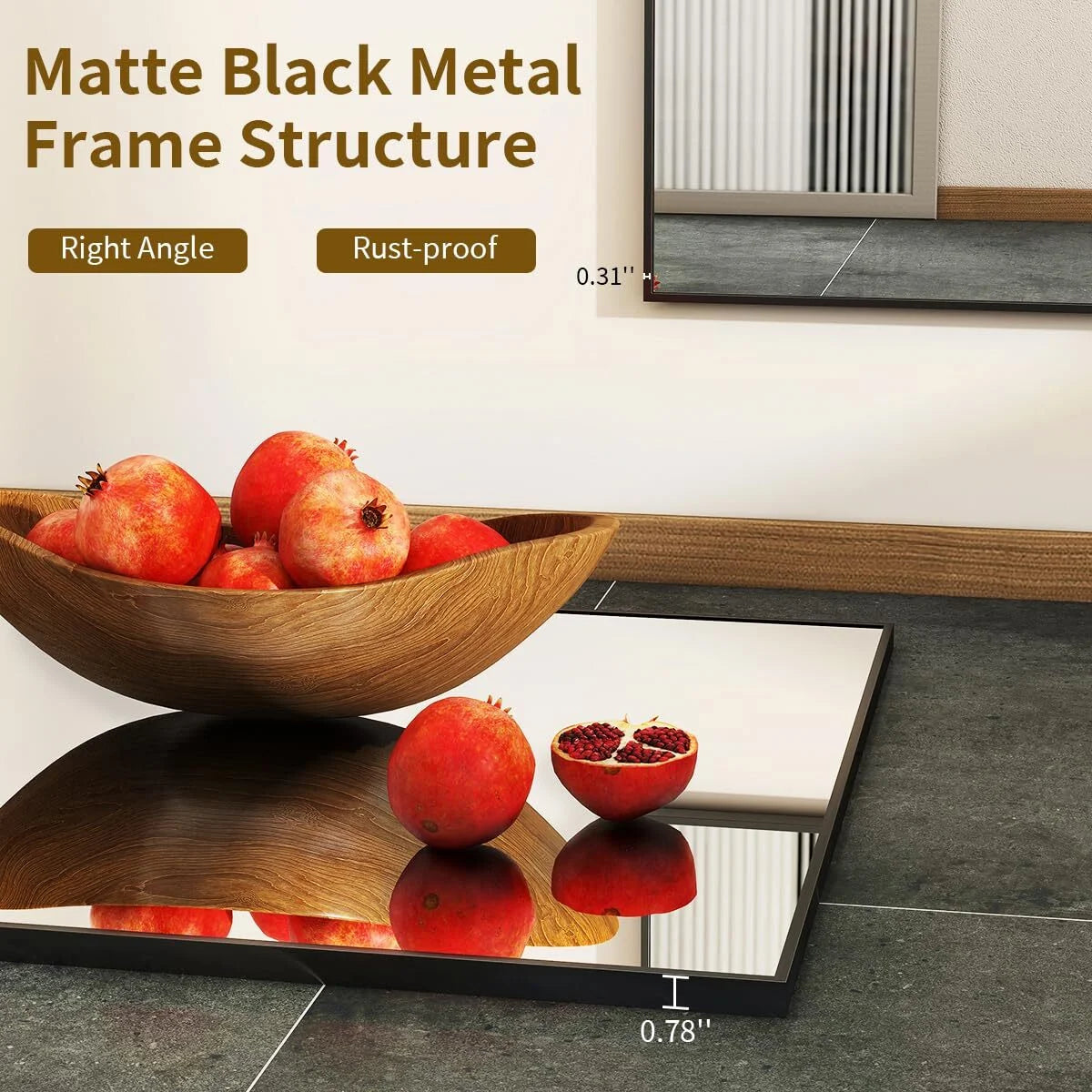 65"X 24" Floor Mirror Full Length Mirror Bedroom Floor Body Mirror with Stand,Black