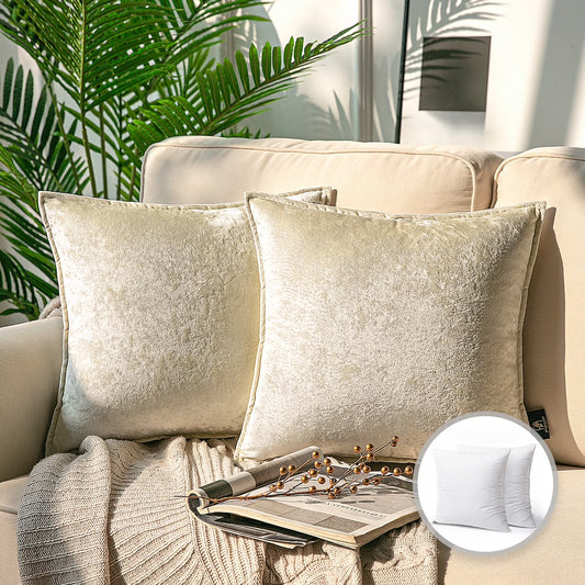 18" X 18" Modern White Polyester Throw Pillow , ( 2 Count)