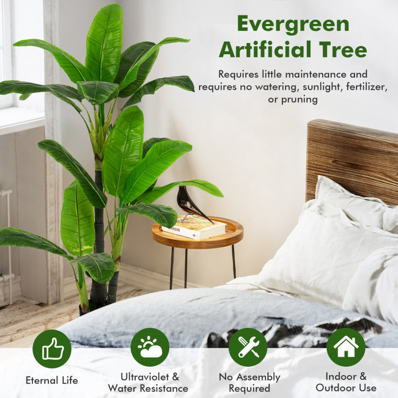 5 Feet Artificial Tree with 18 Large Leaves