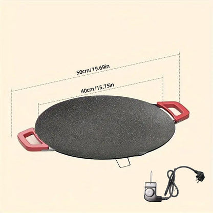 AORAN 1500W Portable Electric Korean BBQ Grill, Indoor Smokeless Grillnon-Stick Grill Pan, Adjustable Temperature Control,Nonstick Surface,Comal